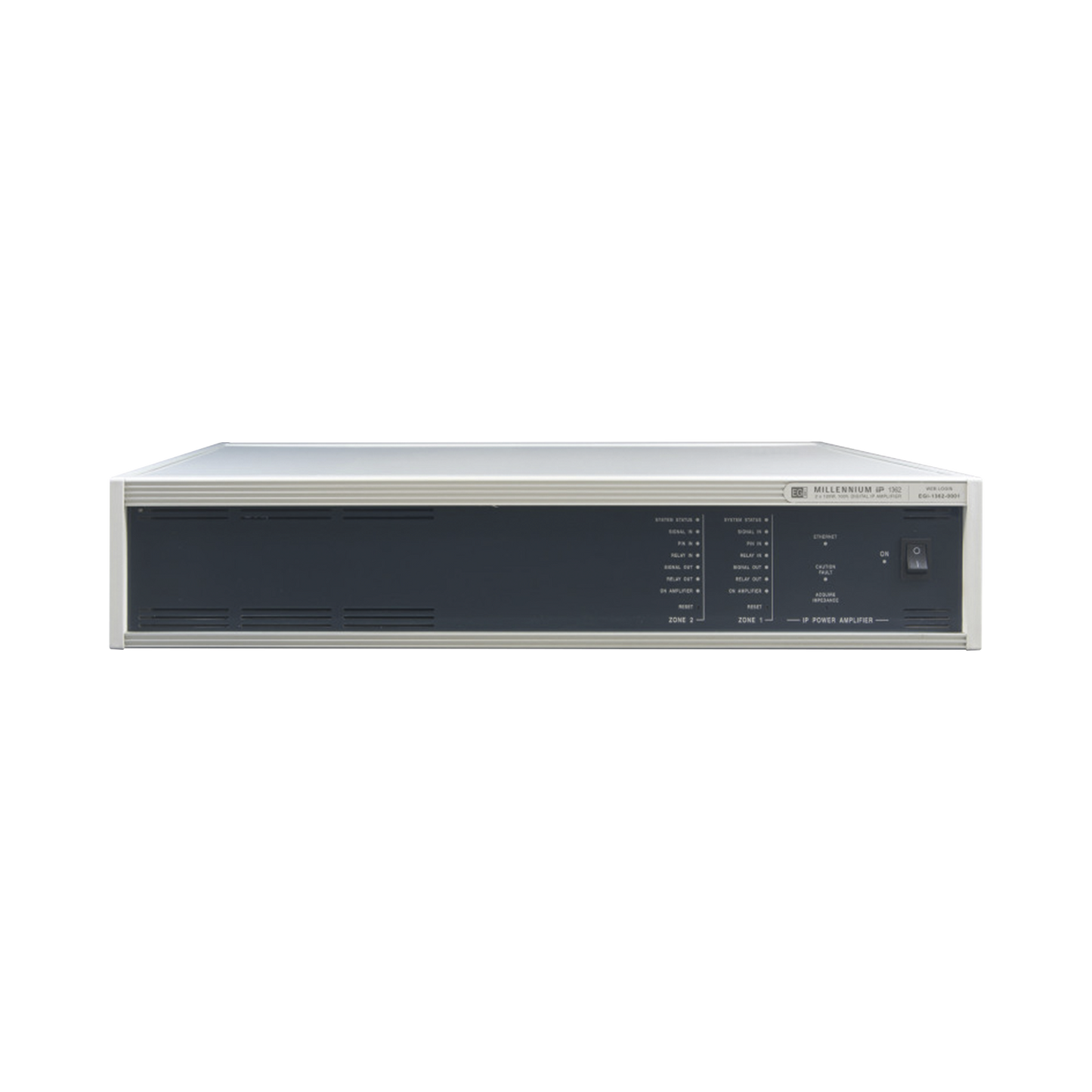 ETAPA DE POTENCIA DIGITAL 2x120W 100V MILLENNIUM IP CON CONECTIVIDAD IP LAN, SUPERVISON, CALIDAD DE SONIDO HQ PARA 2 ZONAS, EN FORMATO RACK 2U