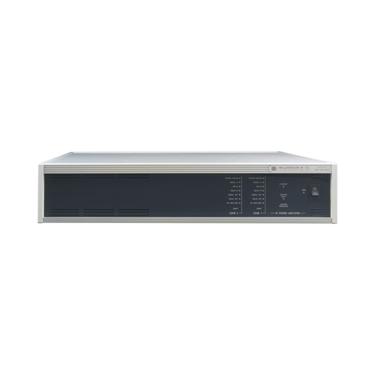 ETAPA DE POTENCIA DIGITAL 2x240W 100V  MILLENNIUM IP CON CONECTIVIDAD IP LAN, SUPERVISON, CALIDAD DE SONIDO HQ PARA 2 ZONAS, EN FORMATO RACK 2U