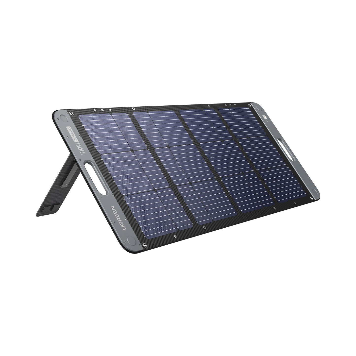 Panel Solar Plegable 100W / Recomendado para el Power Station Portable de 600W UGREEN / Alta Eficiencia de Conversión / Alineación Inteligente de la Luz Solar / Resistente Al Agua Y Duradero / Incluye Cable XT60 Macho a Macho 2m.