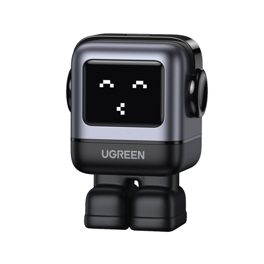 Cargador Mini GaN Robot de 30W serie Nexode / 1 USB-C de Carga Rápida / Tecnología GaN II / Multiprotocolo PD/QC/SCP/FCA / Carga Inteligente / Pantalla LED / Zapato Magnético Extraíble / Thermal Guard / Color Negro