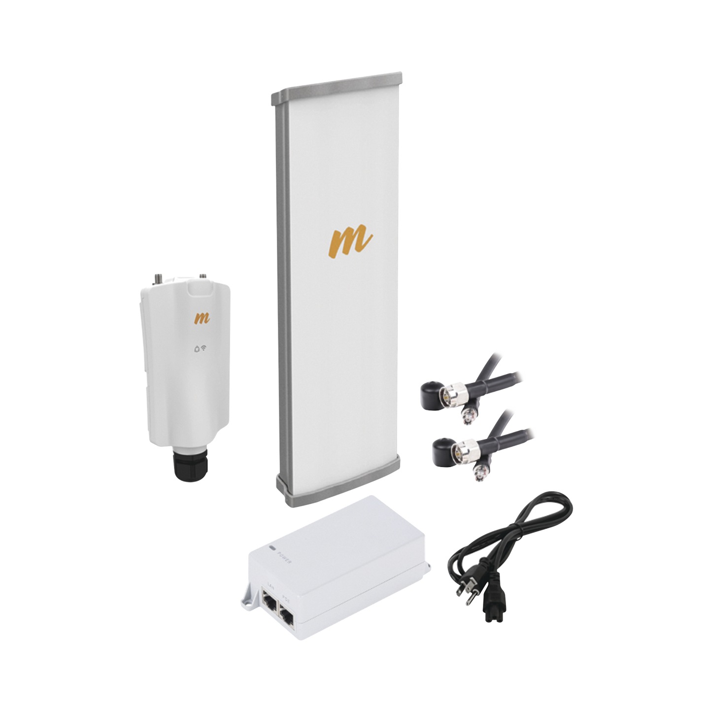 Kit de radio A5x con antena N545X4, 4.9 a 6.4 GHz, 700 Mbps, hasta 64 usuarios concurrentes, Monitoreo a travez de la nube, incluye jumper y montaje