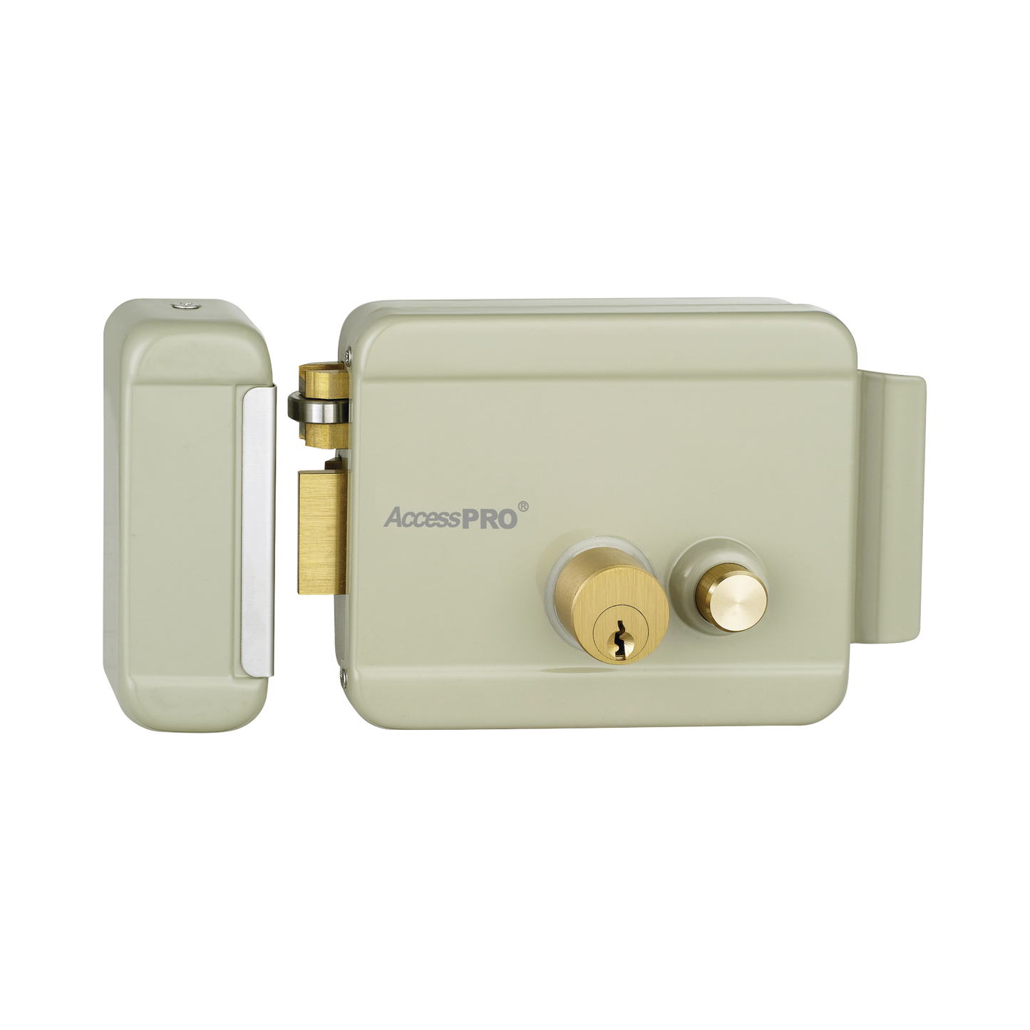 Cerradura Eléctrica con Botón de Salida / Incluye Llave / Exterior / Izquierda