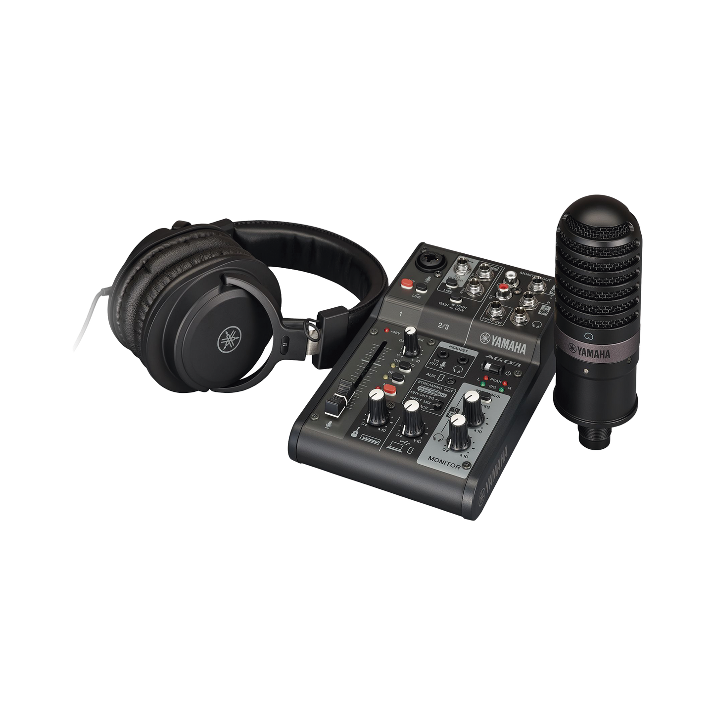 Paquete para live streaming | Mezclador de Streaming en Vivo de 3 canales | Micrófono de Condensador con Calidad de Estudio | Auriculares con Calidad de Estudio