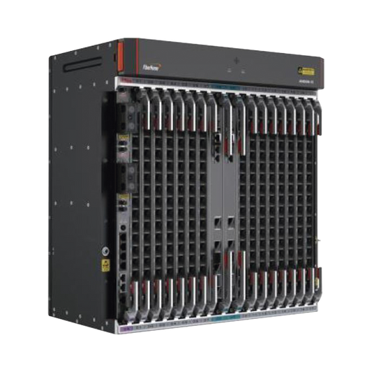 OLT Carrier Class Modular GPON, 14 Ranuras de Servicio, Doble fuente -48Vcc, 11 UR