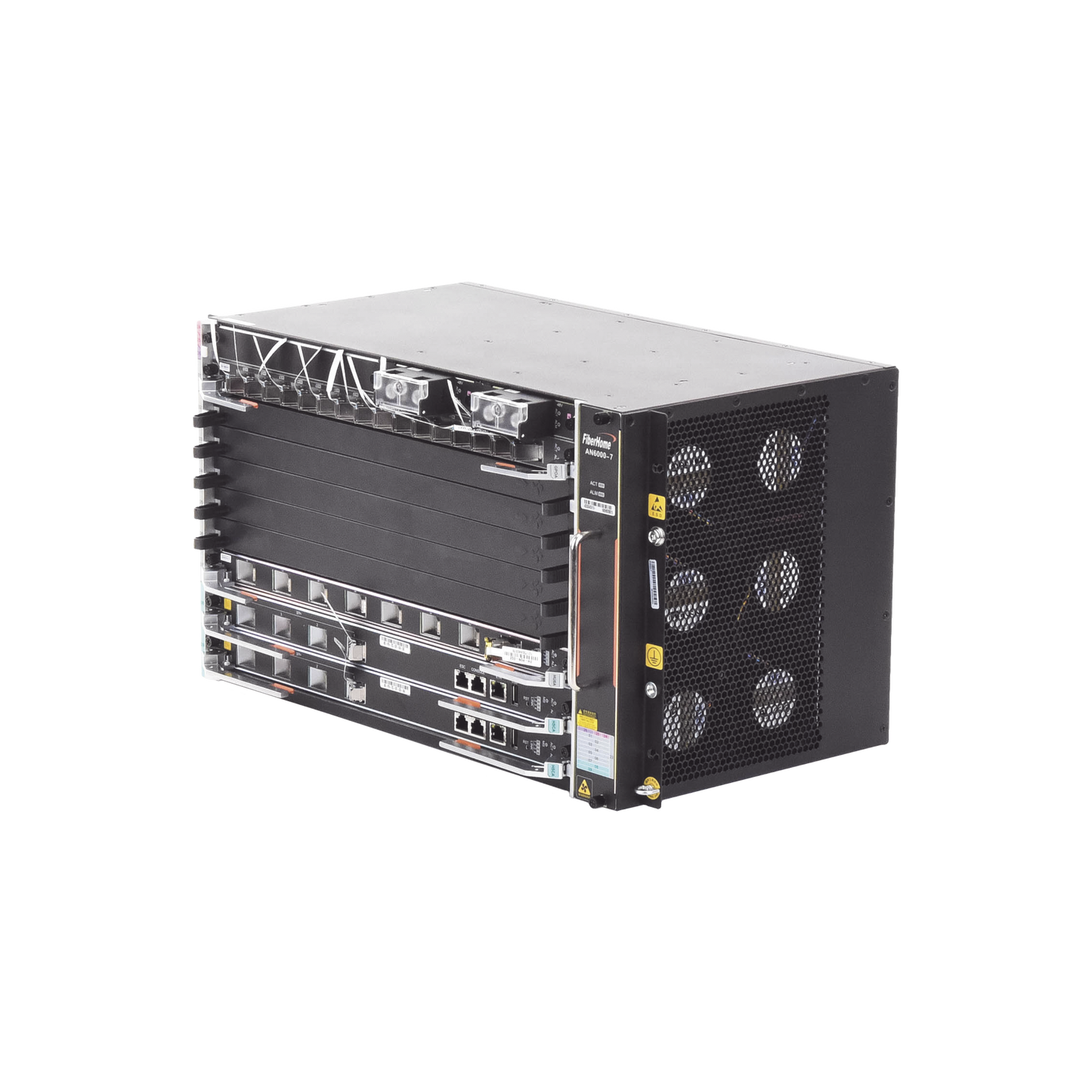 OLT Carrier Class Modular GPON, 6 Ranuras de Servicio, 1 Tarjeta de Servicio 16 puertos GPON, crecimiento hasta 96 puertos GPON, 6 UR