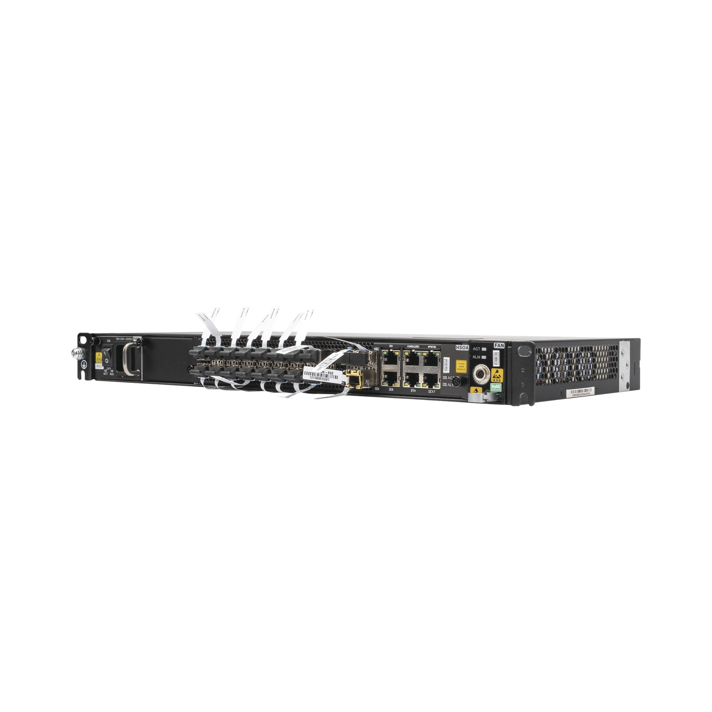 Mini OLT GPON Carrier Class con Tarjeta de Servicio de 16 puertos GPON Hasta 1024 Clientes, 16 módulos clase C+ y Fuente de CA (Corriente Alterna), 1UR