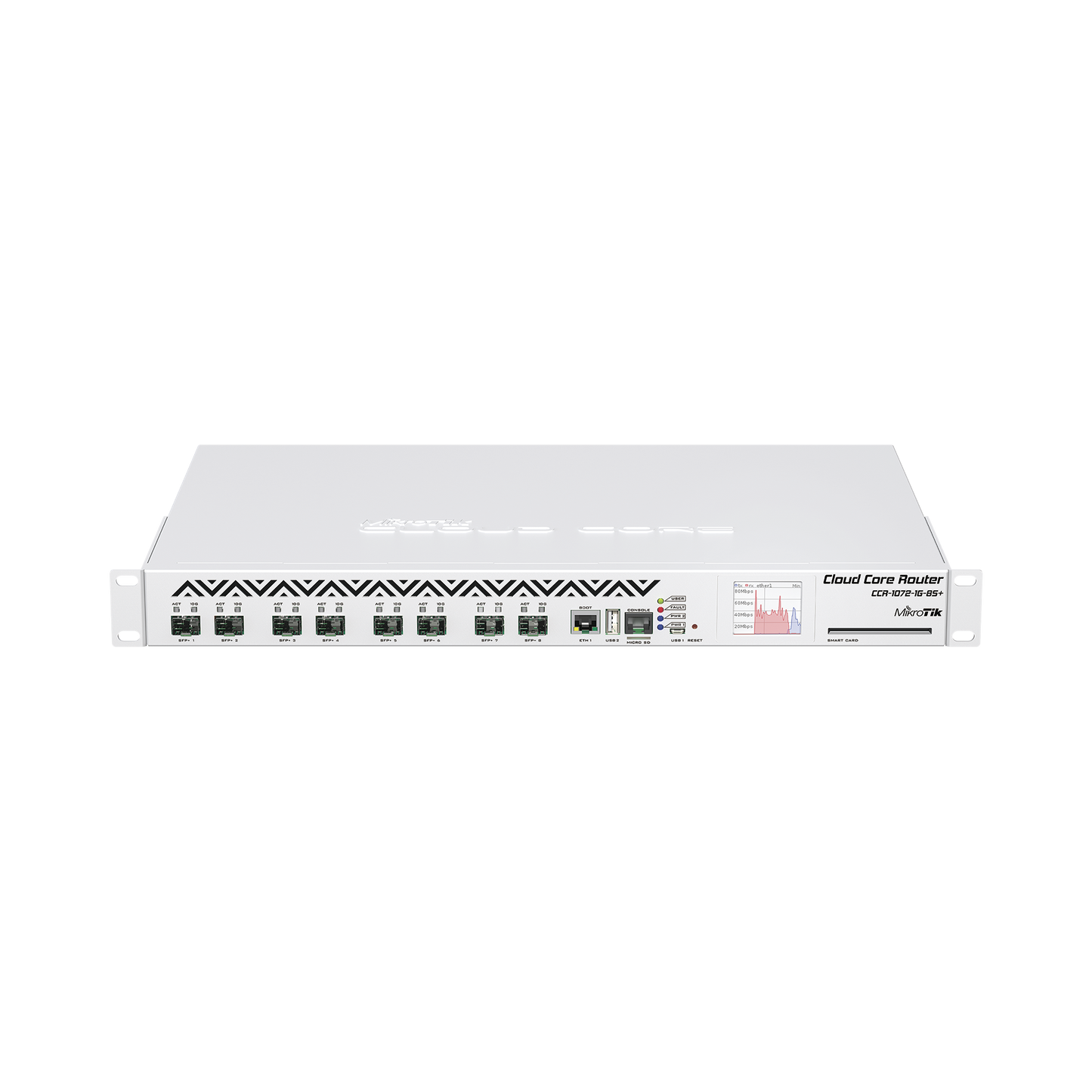 CloudCore Router, CPU 72 Núcleos , 1 Puerto Gigabit Ethernet, 8 Puertos SFP/SFP+, 16 GB Memoria
