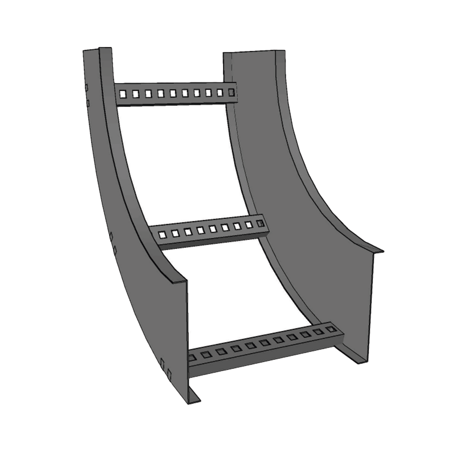 Curva Vertical Interior de Aluminio de 90° Perfil Z / Peralte 3 1/4" / Ancho 9" / Radio 8" / Incluye Tornillería