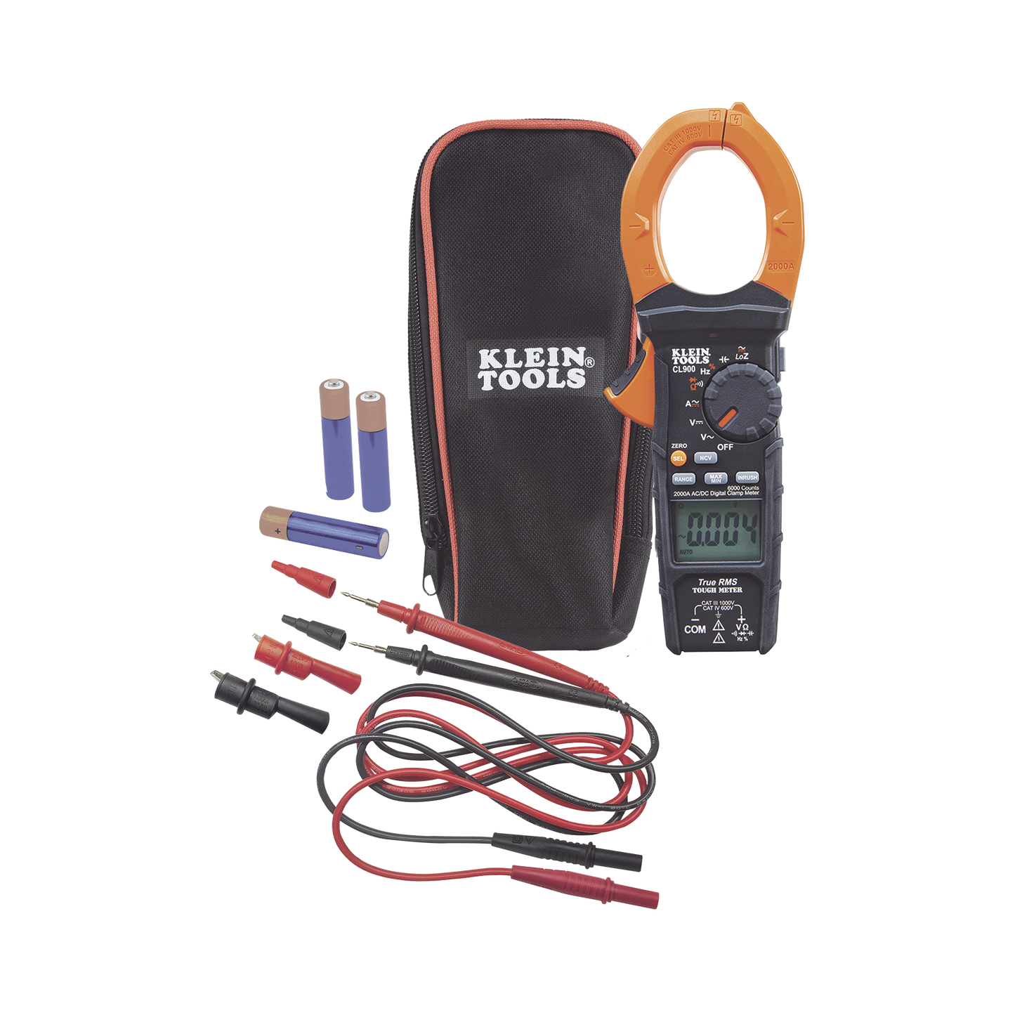 Amperímetro Digital de Gancho de Rango Automático de 2000 A CA, con Media Cuadrática Real y Baja Impedancia (LoZ).