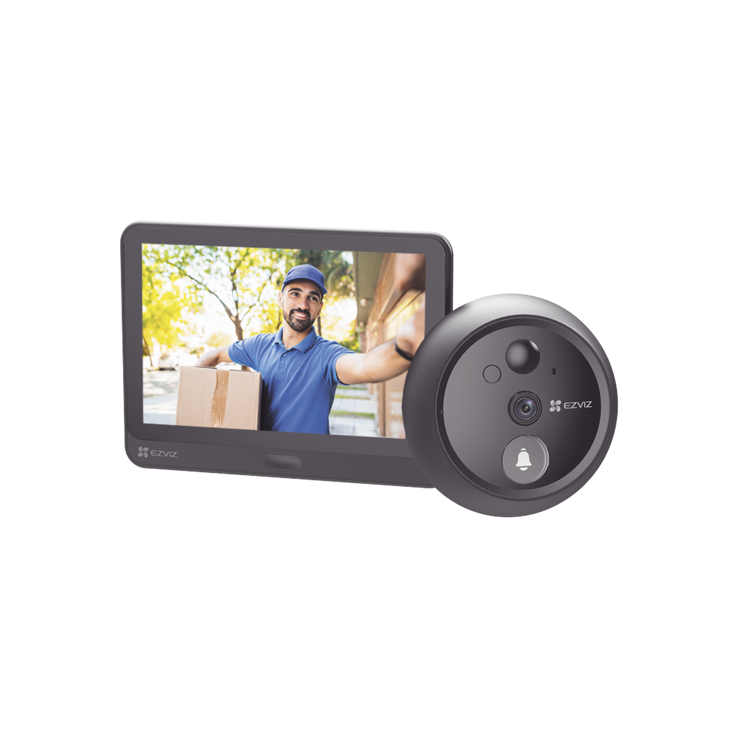 Videoportero Con Mirilla y Pantalla Wi-Fi de Batería Recargable / Para Instalarse en Puerta / Cámara 1080P / Sensor PIR / Detección de Movimiento / Audio de Dos Vías / Uso en Interior