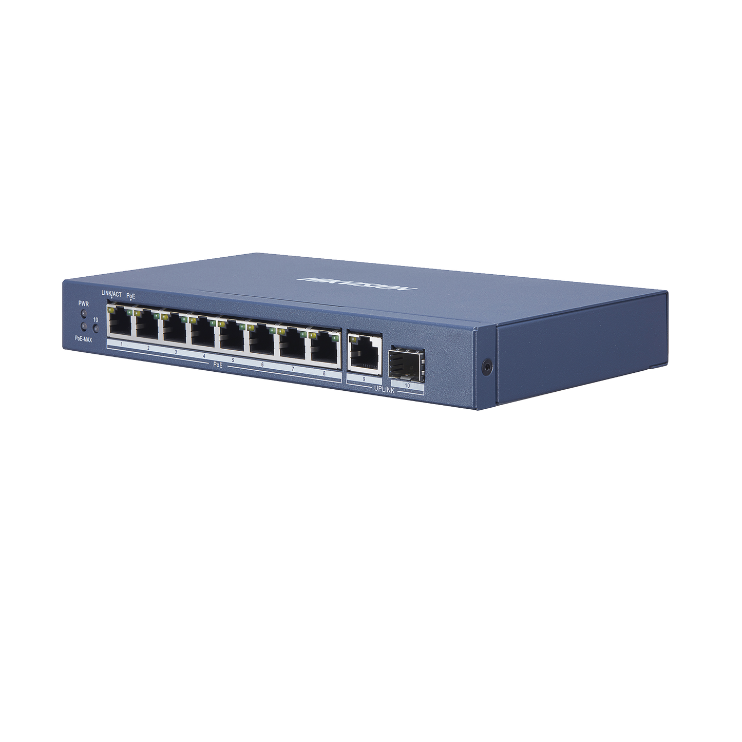 Switch Gigabit PoE+ / No Administrable / 8 Puertos 10/100/1000 Mbps PoE+ / 1 Puerto 10/100/1000 Mbps de Uplink + 1 Puerto SFP / 110 W