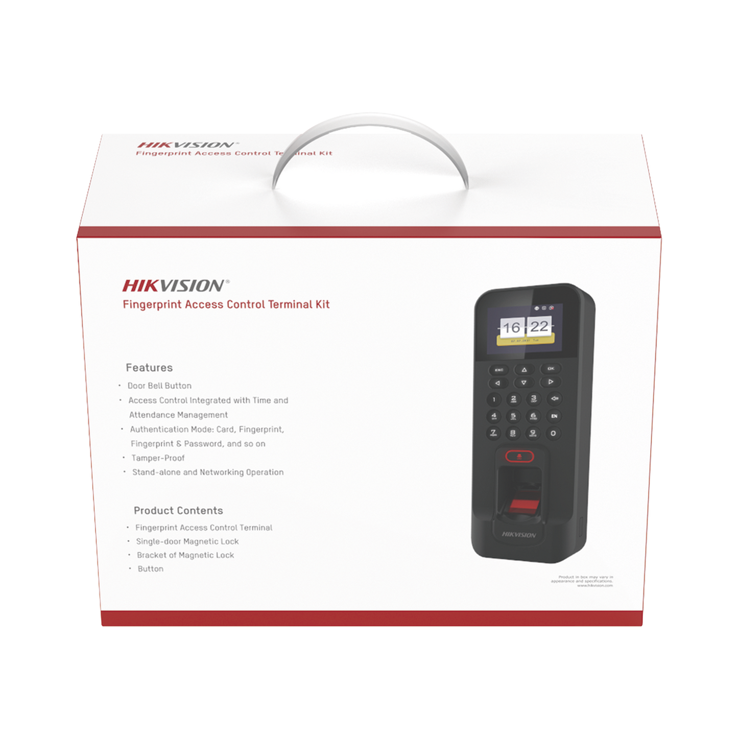 Kit de Control de Acceso TODO INCLUIDO con Lector de Huellas y Tarjetas / 3,000 Huellas / Compatible con App HIKConnect / Incluye Electroimán Botón de Salida y Montajes Z y L para imán (DS-K1T804)