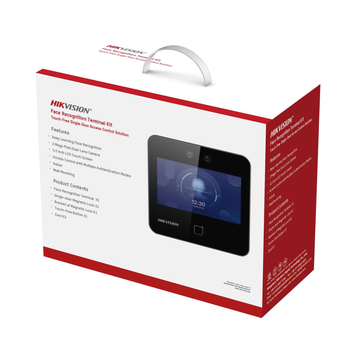 Kit de Control de Acceso TODO INCLUIDO con Lector de Rostros, QRs y Tarjetas / 1,500 rostros / Compatible con App HIKConnect /Incluye Electroimán Botón de Salida y Montajes Z y L para imán