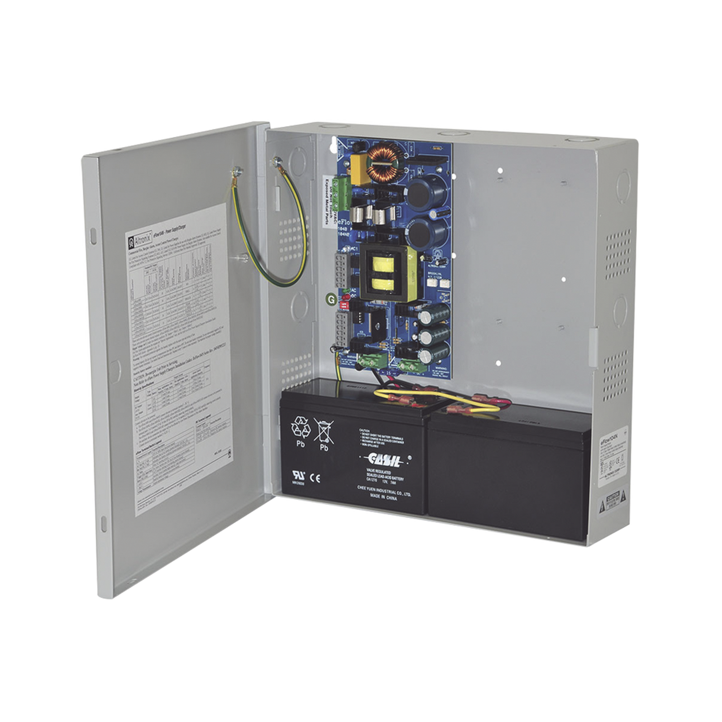 Fuente de poder ALTRONIX de 24 Vcc @ 10 Amper / 1 salida / Con capacidad de baterías de respaldo / Requieren baterías / Voltaje de entrada : 120 Vca