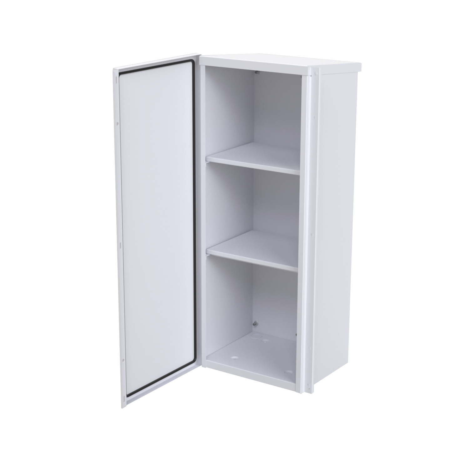 Gabinete Acero Galv. para 3 Bat. PL110D12. Puerta Sin Ventilación. Acc. de piso o poste No incluidos (400 x 1060 x 300mm).
