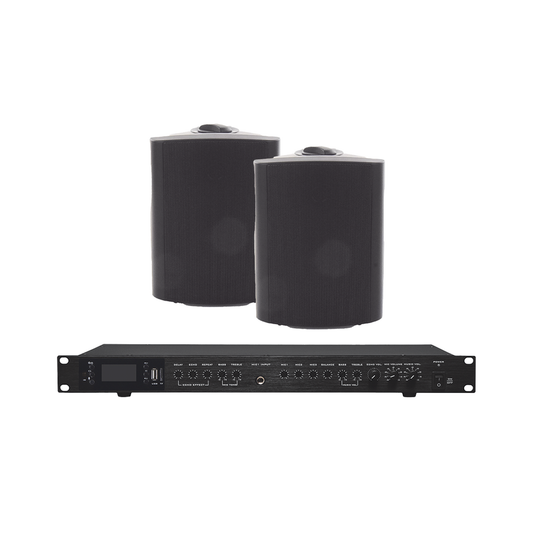 Amplificador de Audio con 2 Bocinas OL-5BK | 2 x 60W | Baja Impedancia 4 - 8Ω | Reproductor Bluetooth, FM, USB, SD | Efectos Integrados Delay, Echo, Repeat