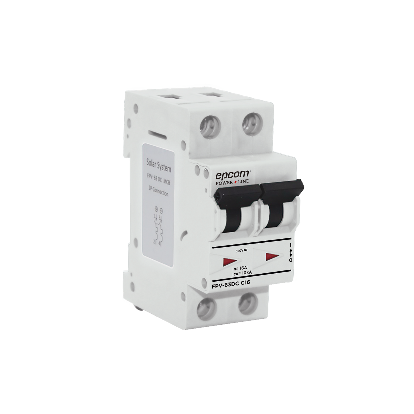 Protección Térmica 2P, 16A, Corriente Directa 800 Vcc para Aplicación Fotovoltaica Montaje Riel DIN