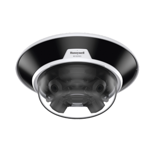 Multisensor IP 20 Megapíxeles / Lente Motorizado 3.7 a 7.7 mm (4 Lentes de 5 Megapixel) / Exterior IP66 / H.265 / Antivandálica IK10 / PoE+ / Serie 60 / Honeywell Security / Audio I/O / Alarma I/O / Cumple con NDAA