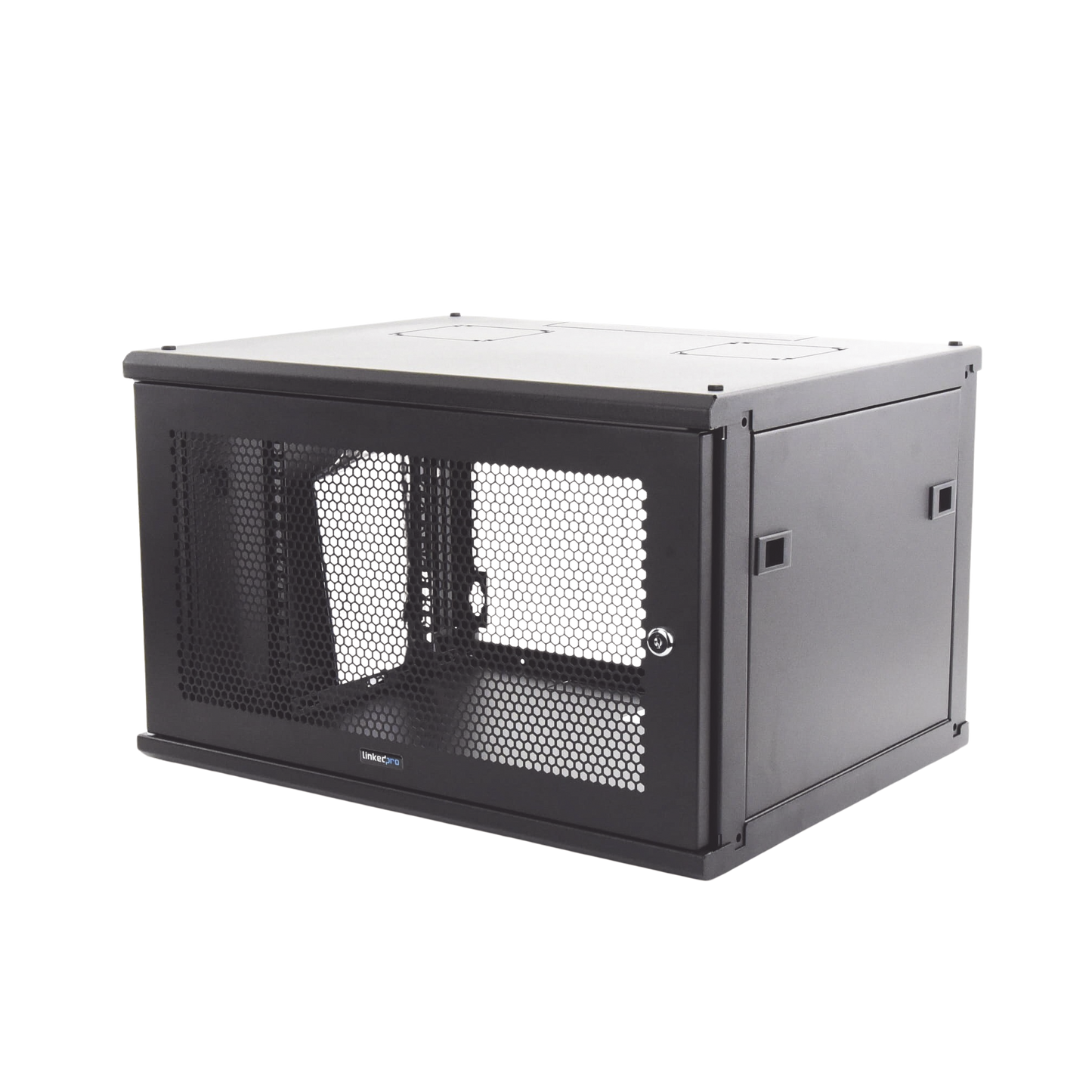 Gabinete Linkedpro de Montaje en Pared, de 19in, Puerta Perforada, 6 UR, 450 mm de Profundidad, Color Negro