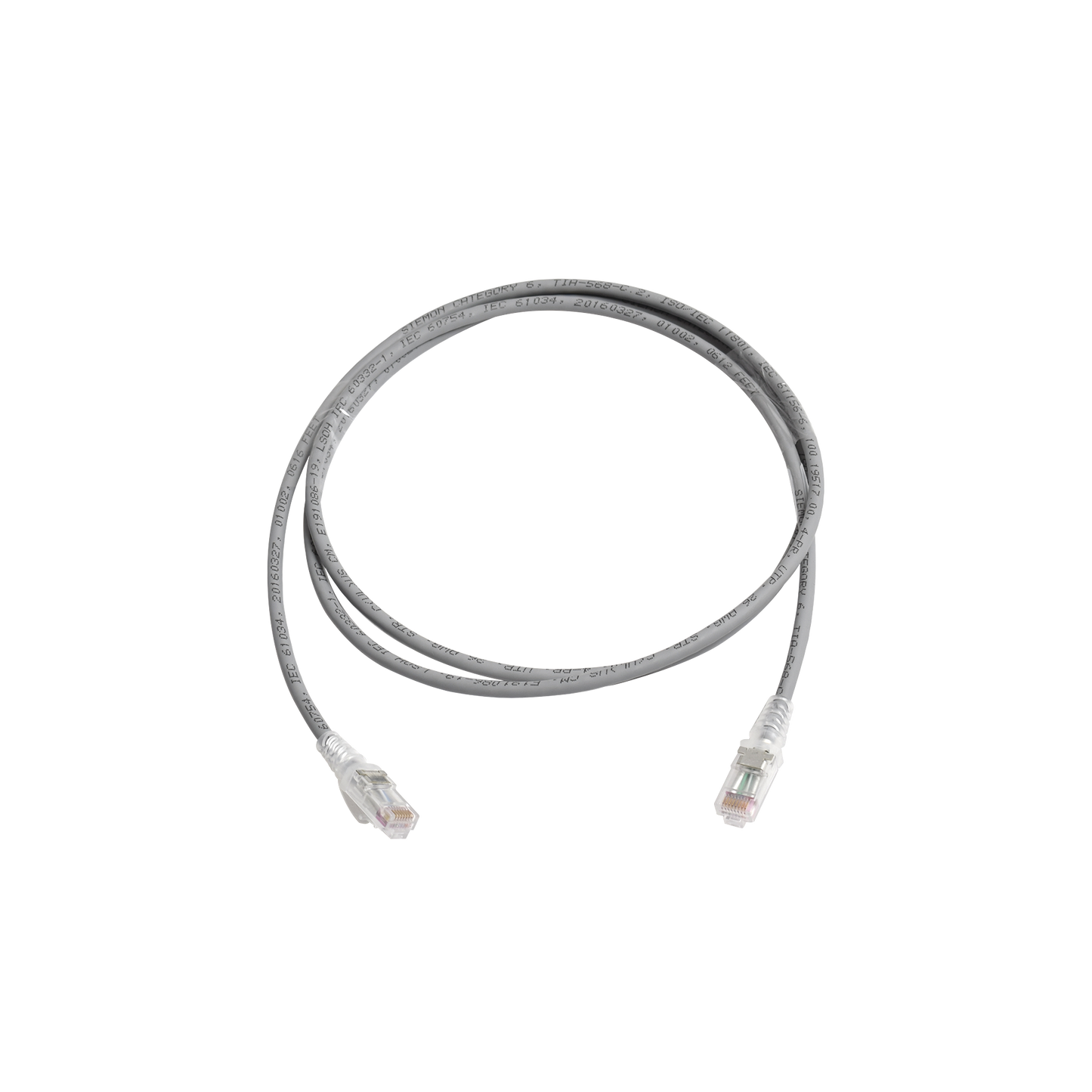 Patch Cord MC6 Modular Cat6 UTP, CM/LSOH1, 3ft, Color Gris