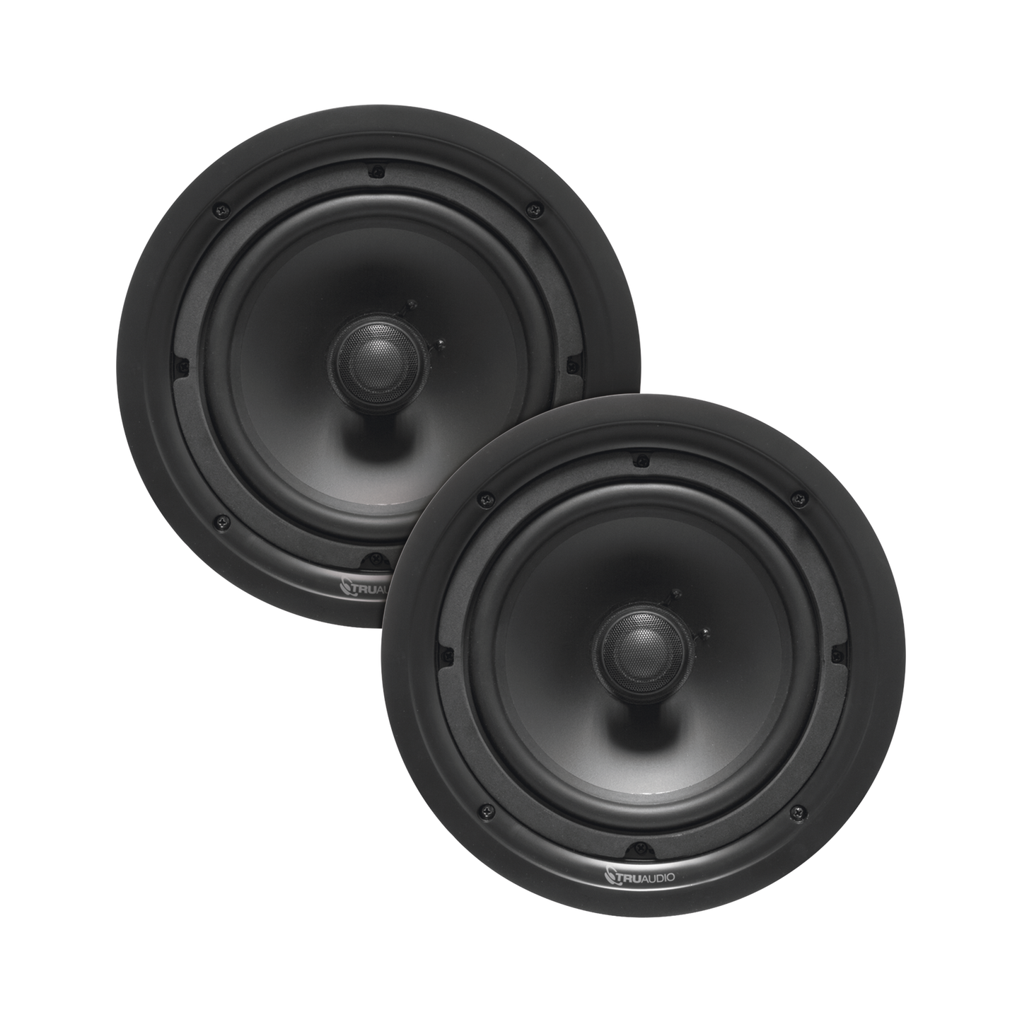 PAR de Altavoces de techo Phantom de 2 vías, woofer de polietileno inyectado de 8in, tweeter giratorio 1in, 5-120 watts, 8 Ohms