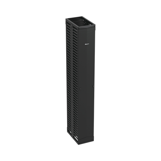 Organizador Vertical PatchRunner™, Doble (Frontal y Posterior), Para Rack Abierto de 45 Unidades, 12in de Ancho, Color Negro