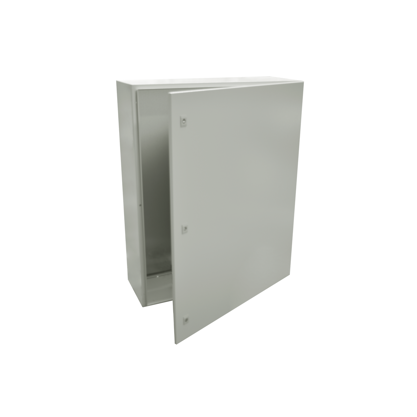 Gabinete de Acero IP66 Uso en Intemperie (800 x 1000 x 300 mm) con Placa Trasera Interior Metálica y Compuerta Inferior Atornillable (Incluye Chapa y Llave).
