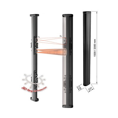 Carcasa Ultra Resistente, 100cm de Altura con doble vista para cobertura 360, Ideal para Sensores Fotoeléctricos