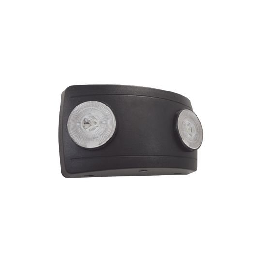 Luz de Emergencia Dual LED ultra compacta/150 lúmenes/Luz fría/Batería de Respaldo Incluida/Botón de test / Color Negro