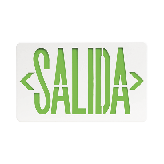 Letrero LED DUAL de SALIDA Universal con alto brillo/uso en pared, lateral o techo/Batería de Respaldo Incluida.