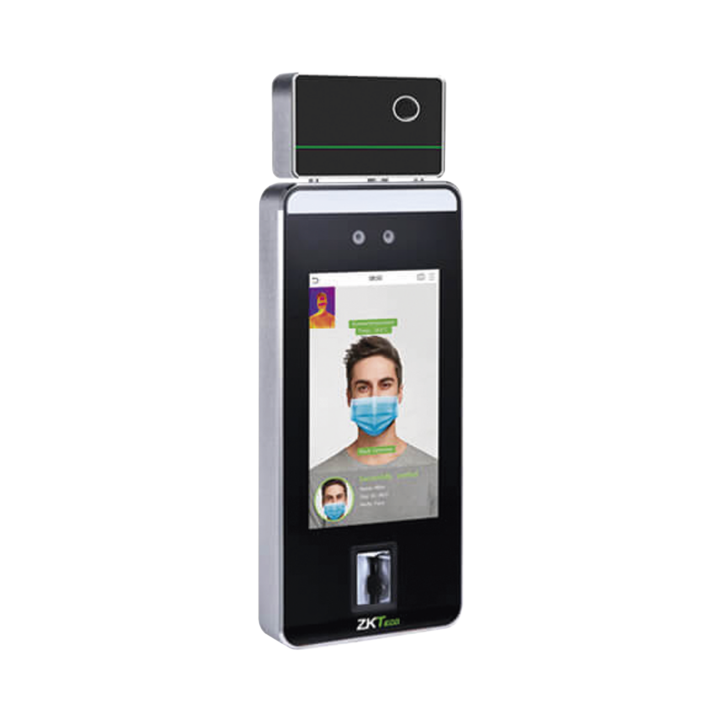 Terminal de reconocimiento Facial, Palma, Huella Digital y temperatura de alta velocidad