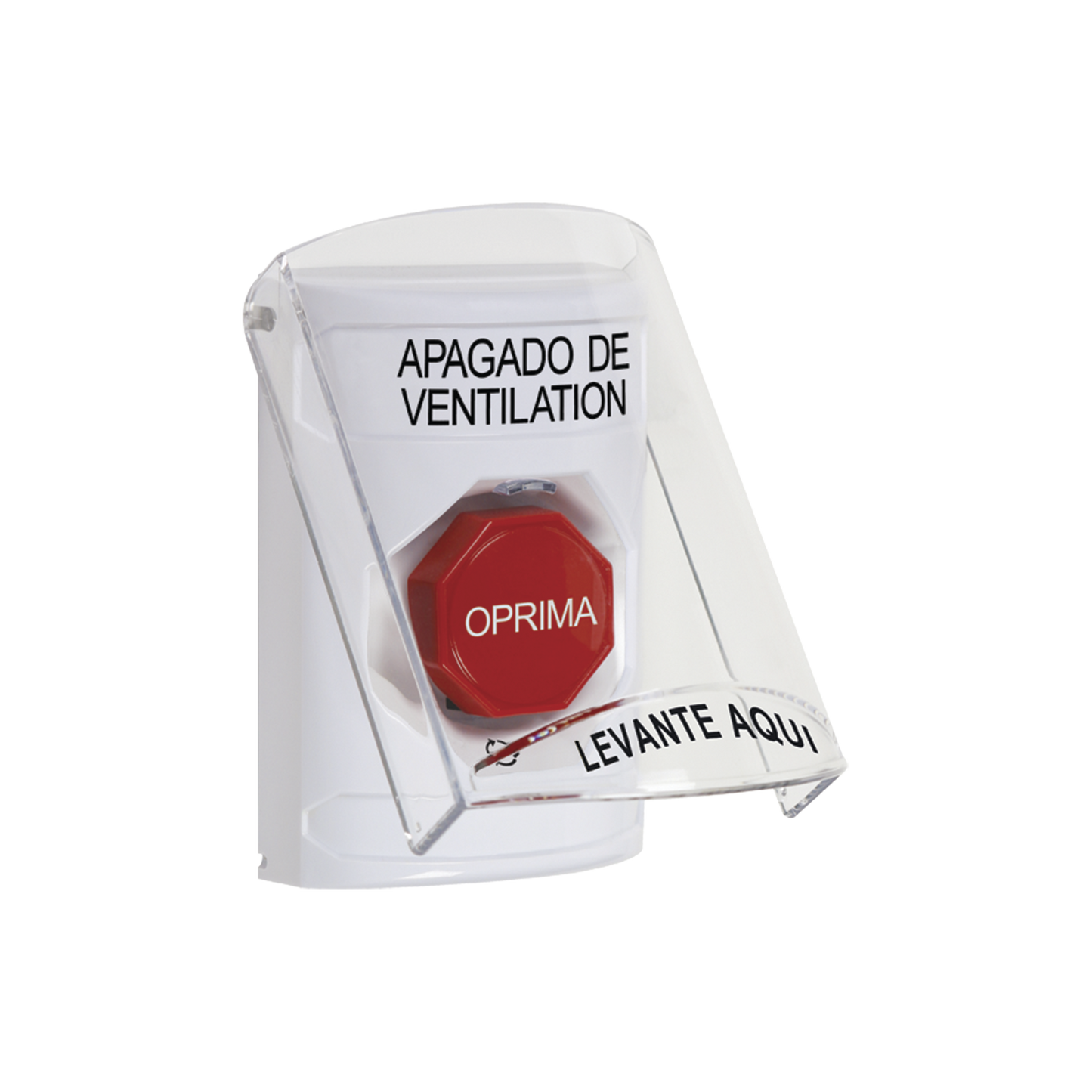 Botón de Apagado de Ventilación con Cubierta Protectora de Policarbonato Súper Resistente y Acción Mantenida
