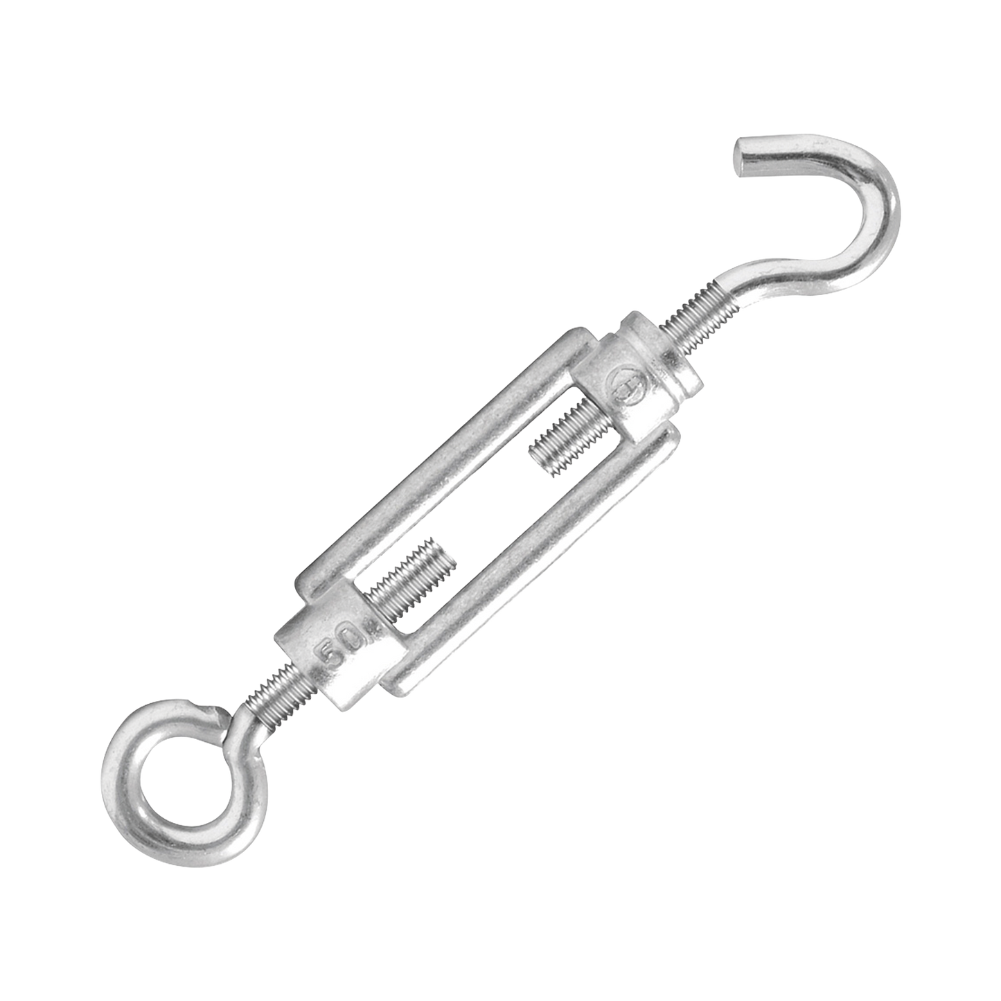 Tensor de zinc gancho-argolla 3/8" fabricado en acero al carbón.