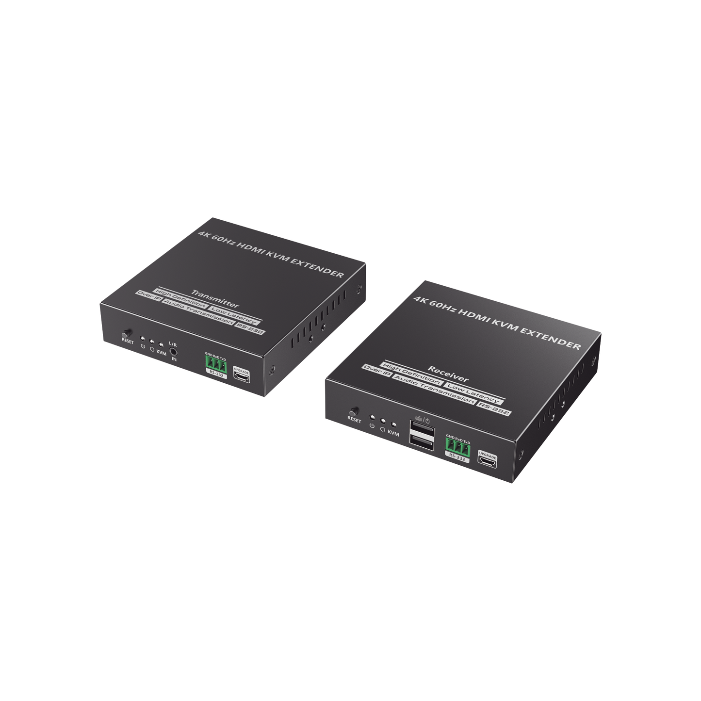 Kit Extensor KVM (HDMI y USB) hasta 150 metros | Transmite el Video y Controla tu DVR vía USB a distancia | Soporta resolución 4K @60Hz | Cat 6, 6a y 7 | Salida Loop en el Tx para visualización local