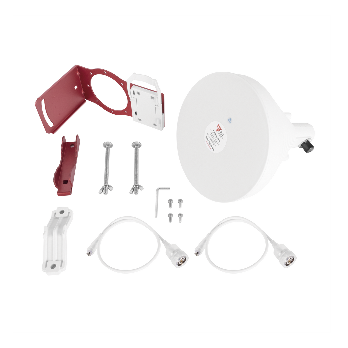 Antena Sectorial Simétrica de 30 °, 19 dBi, 4.9-6.5 GHz, Ideal para ambientes de alto ruido, Tipo de conector N-Hembra, con montaje y jumpers incluidos