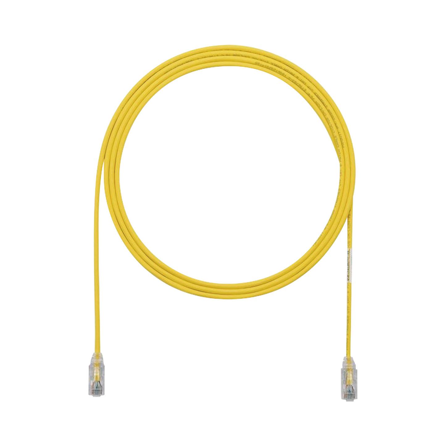 Cable de Parcheo TX6, UTP Cat6, Diámetro Reducido (28AWG), Color Amarillo, 4ft