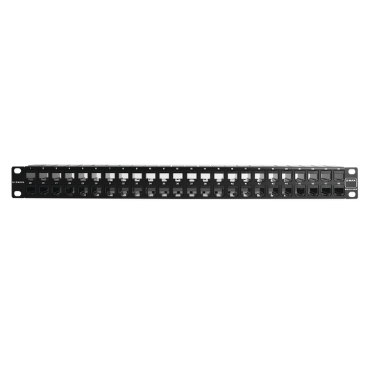 Patch Panel Z-MAX Categoría 6A, Blindado, de 48 puertos, Plano, 1UR
