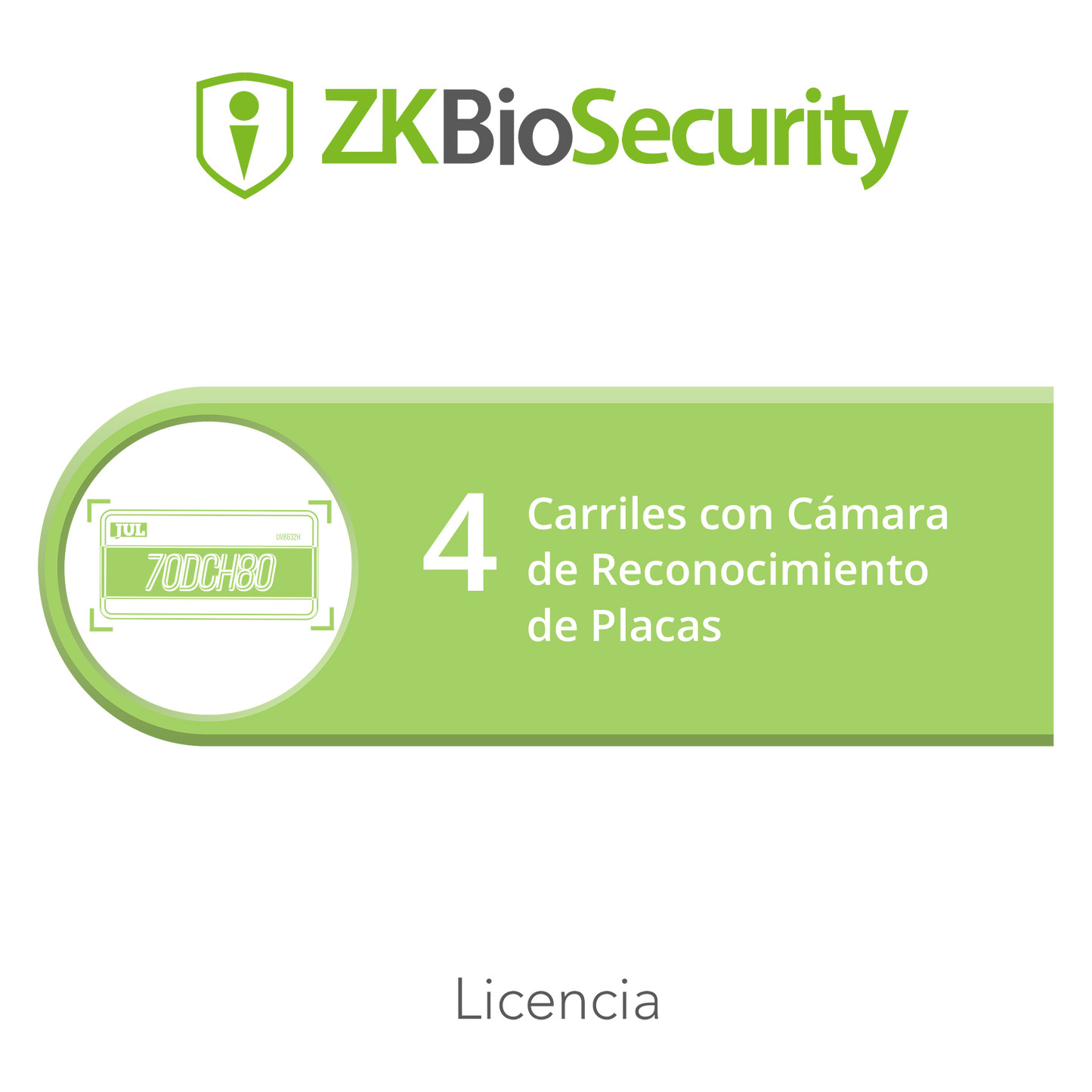 Licencia para ZKBiosecurity para modulo de estacionamiento de 4 carriles con camara de reconocimiento de placas