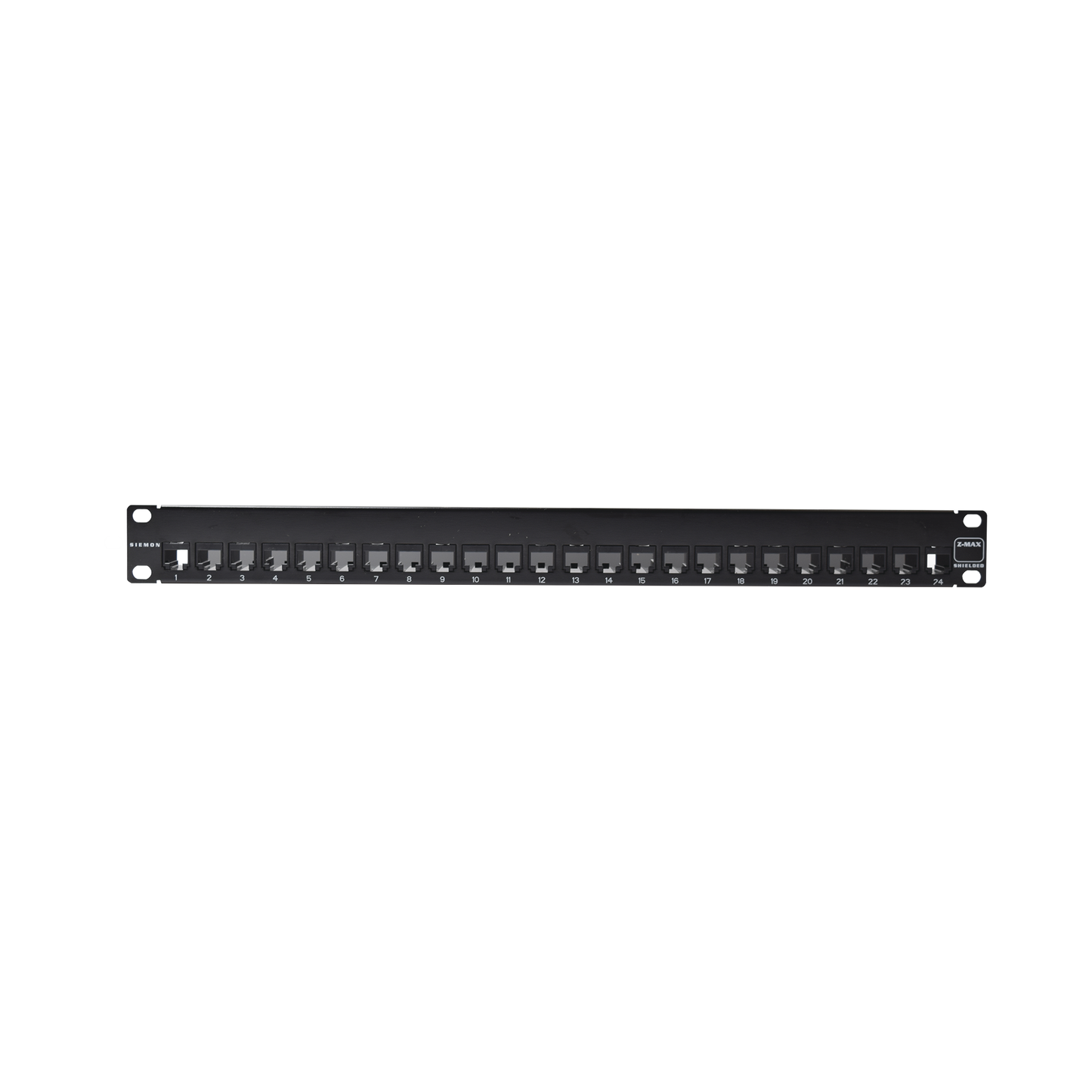 Patch Panel Z-MAX, Blindado, de 24 puertos, Modular, Plano, 1UR