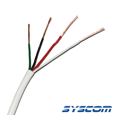 Bobina de 305 Metros / Cable de Cobre / 4x22 AWG / Tipo Alarmas UL / Para Interior / Color Blanco / Para Aplicaciones de Alarmas de Intrusión / interfonos / TV Porteros / y Multi-Propósito/ Hecho en México