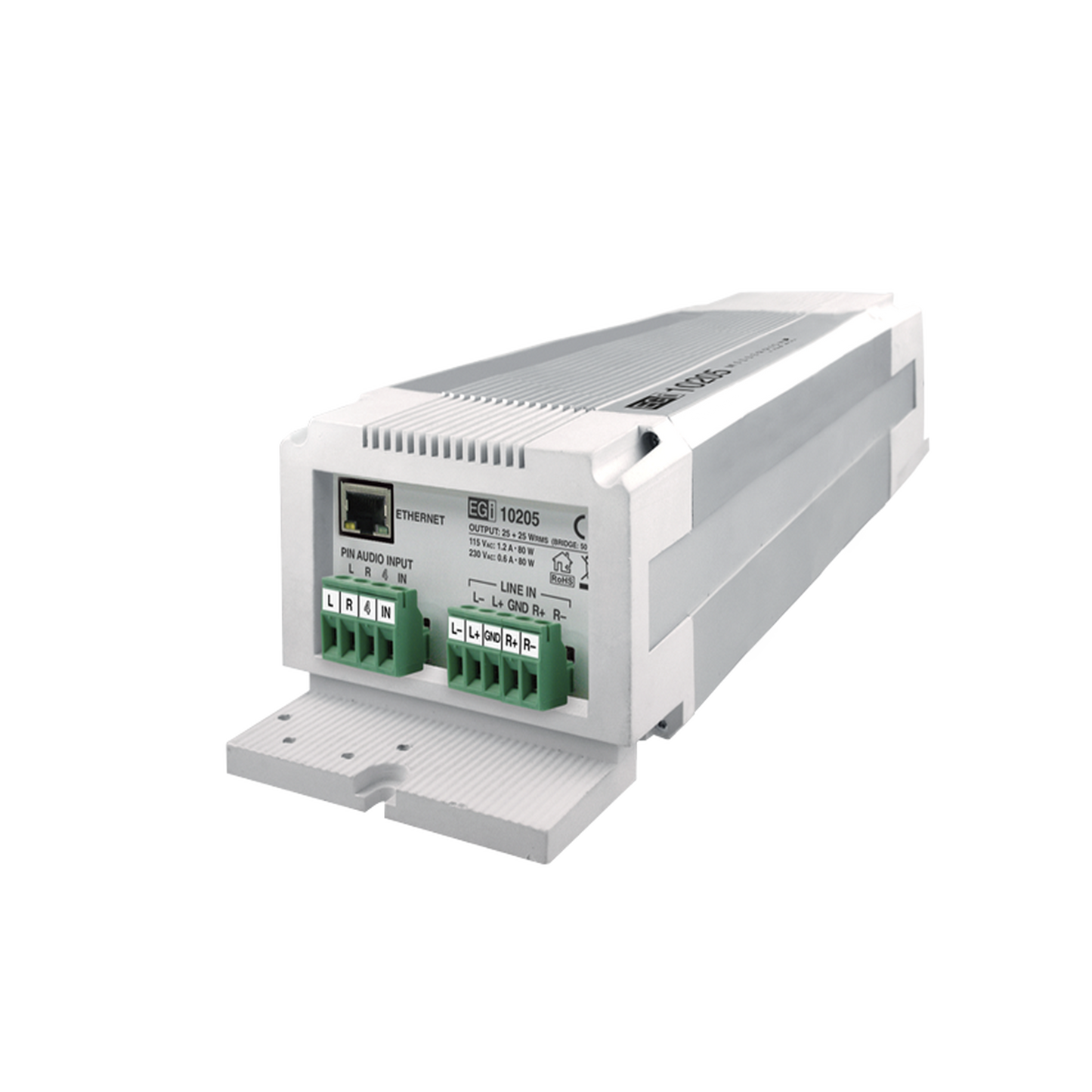 ETAPA DE POTENCIA DE AUDIO IP 2X25W O 1X50W EN FORMATO CARRIL DIN ESTÉREO/MONO