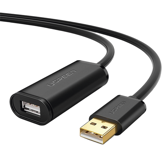 Cable de Extensión Activo USB 2.0 / 30 Metros / Macho-Hembra / Booster individual FE1.1S incorporado / Velocidad de hasta 480 Mbps / Ideal para impresoras, consolas , Webcam, etc.