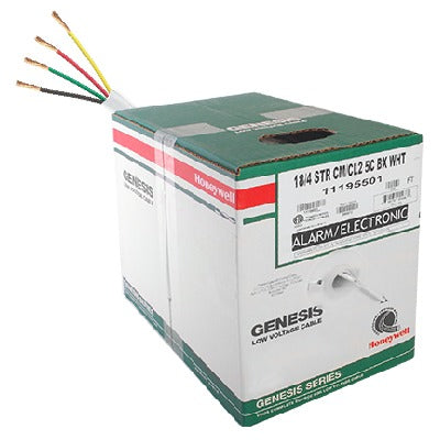 Bobina de 152 Metros / Cable de Cobre / 4x18 AWG / Tipo Alarmas CM-CL2 /  Para Interior / Color Blanco / Para Aplicaciones de Alarmas de Intrusión/Control de Acceso/ Automatización / Interfonos y Tv Porteros