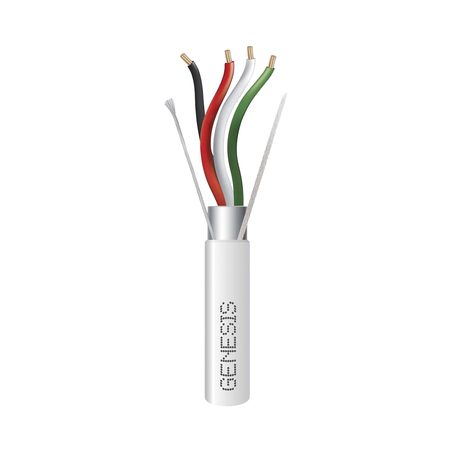 Bobina de 305 M de cable 4X22 AWG BLINDADO, RISER, PLENUM de Color Blanco, para Aplicaciones de Audio, Seguridad y Control