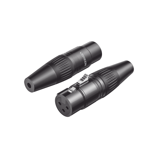 Conector de Audio XLR Tipo Canon Hembra / PVC / ABS / Aleación Zinc / Anti Oxidante / Anti Caida / Sin Aflojarse /Apertura Ajustable de 6.0 a 7.0 mm / Soldable