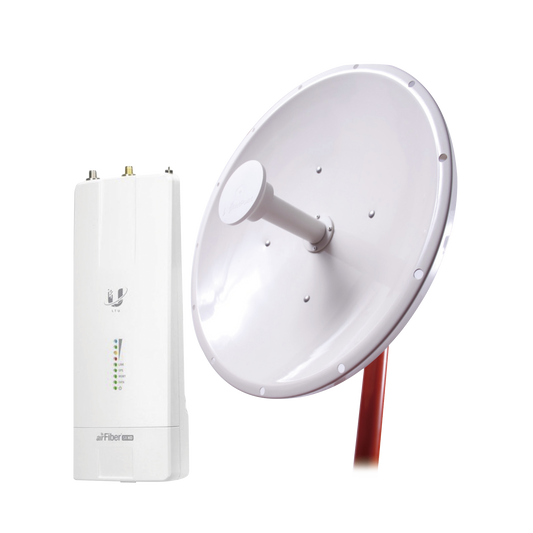 Kit de radio AF5XHD con antena NP2 de 34 dBi , Frecuencia (4.9-6.2 GHz), incluye jumper, ideal para distancias de hasta 50km