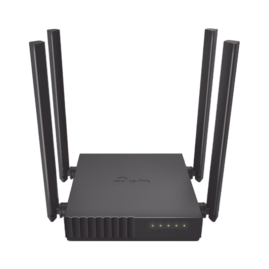 Router Inalámbrico doble banda AC, 2.4 GHz y 5 GHz Hasta 1200 Mbps, 4 antenas externas omnidireccional, 4 Puertos LAN 10/100 Mbps, 1 Puerto WAN 10/100 Mbps, Versión 6