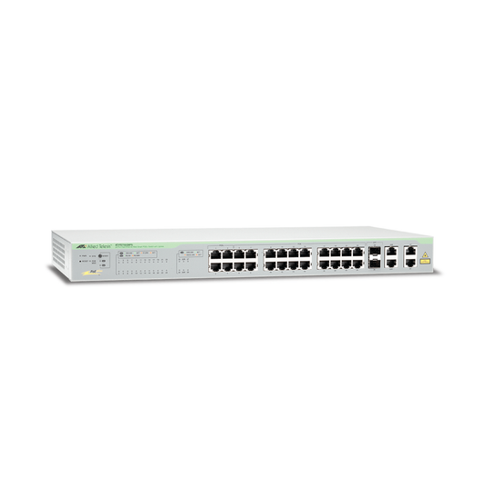 WebSmart Switch, 24 puertos PoE+ 10/100 Mbps + 2 puertos 10/100/1000 Mbps + 2 SFP Gigabit Combo, 193 W