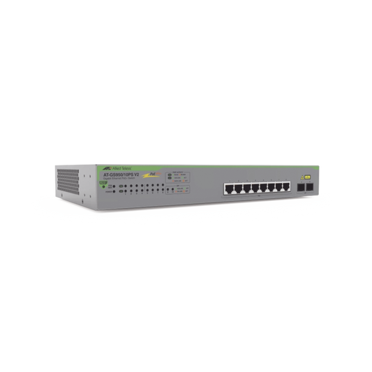 Switch PoE+ Gigabit WebSmart de 10 puertos 10/100/1000 Mbps (2 x Combo) + 2 puertos gigabit SFP (Combo), 75 W