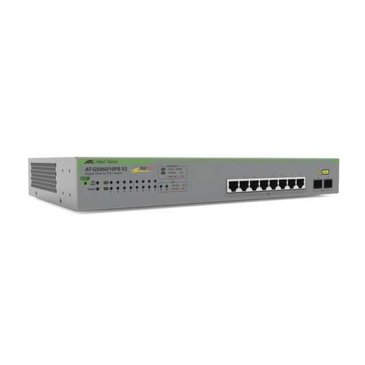 Switch PoE+ Gigabit WebSmart de 10 puertos 10/100/1000 Mbps (2 x Combo) + 2 puertos gigabit SFP (Combo), 75 W